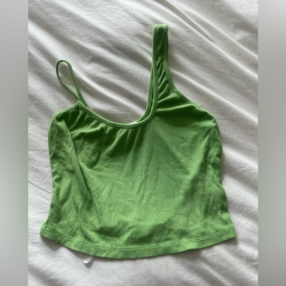 Princess Polly Lime Green Ribbed Tank Top